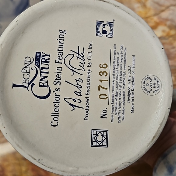 AVON BABE RUTH Lidded 3D Legend of the Century collectible Beer Stein Mug Cup - Picture 8 of 8